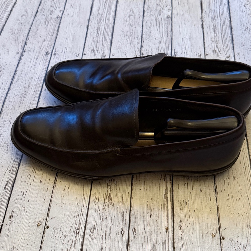 Prada dark brown classic slip on Leather Loafers size 11.5 - Picture 8 of 8